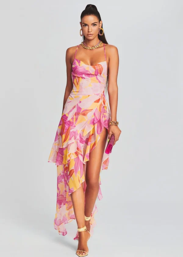 Gowns*Retrofete Fatima Silk Dress Botanical Floral