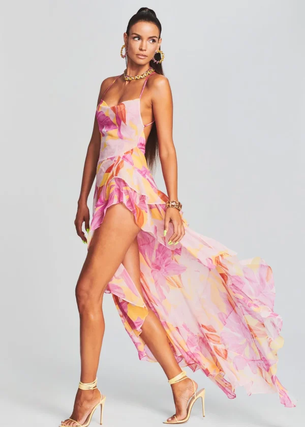 Maxi*Retrofete Fatima Silk Dress Botanical Floral