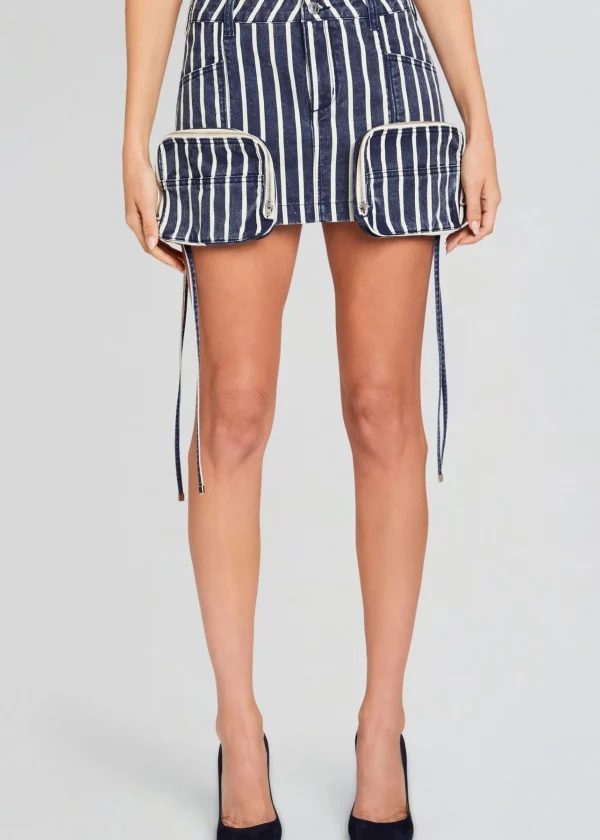 Trending*Retrofete Finn Cargo Skirt Navy Stripe