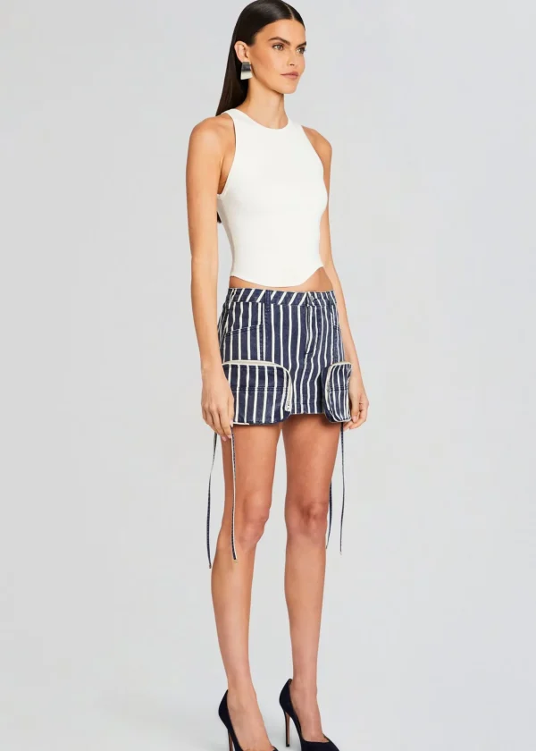 Business Chic*Retrofete Finn Cargo Skirt Navy Stripe