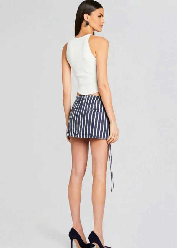 Business Chic*Retrofete Finn Cargo Skirt Navy Stripe