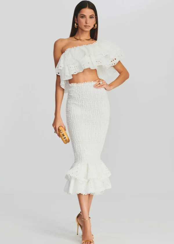 Bridal Shower*Retrofete Flamingo Top White