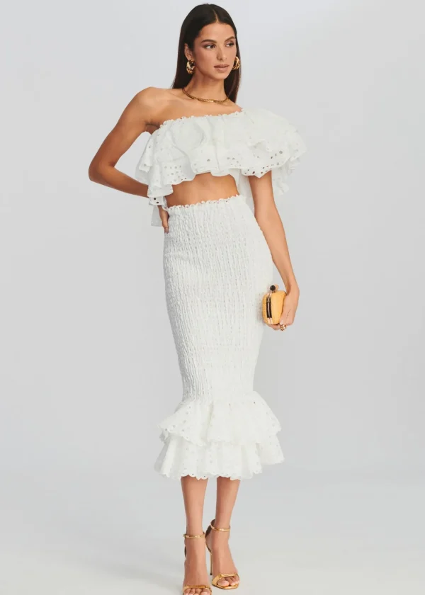 Bridal Shower*Retrofete Flamingo Top White