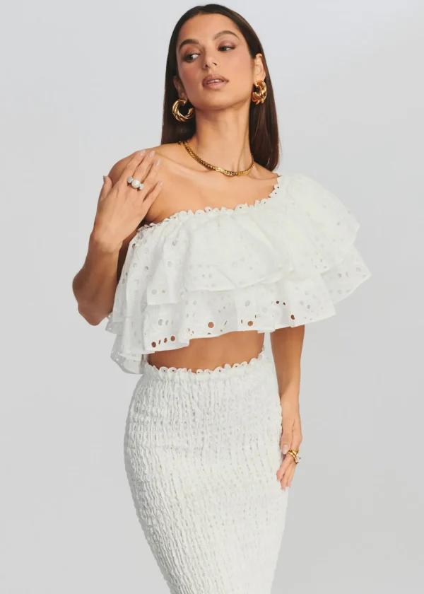 The Destination Bride*Retrofete Flamingo Top White