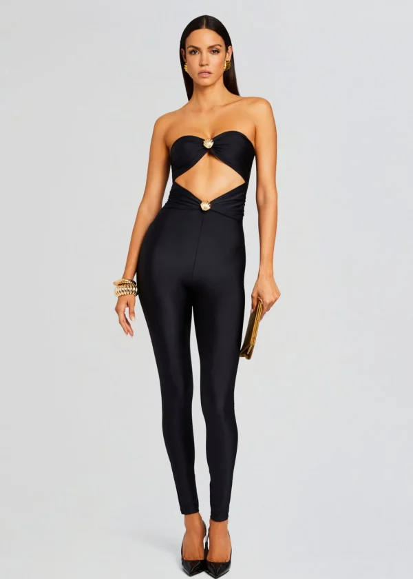 Resort '24*Retrofete Fluer Lycra Jumpsuit Black