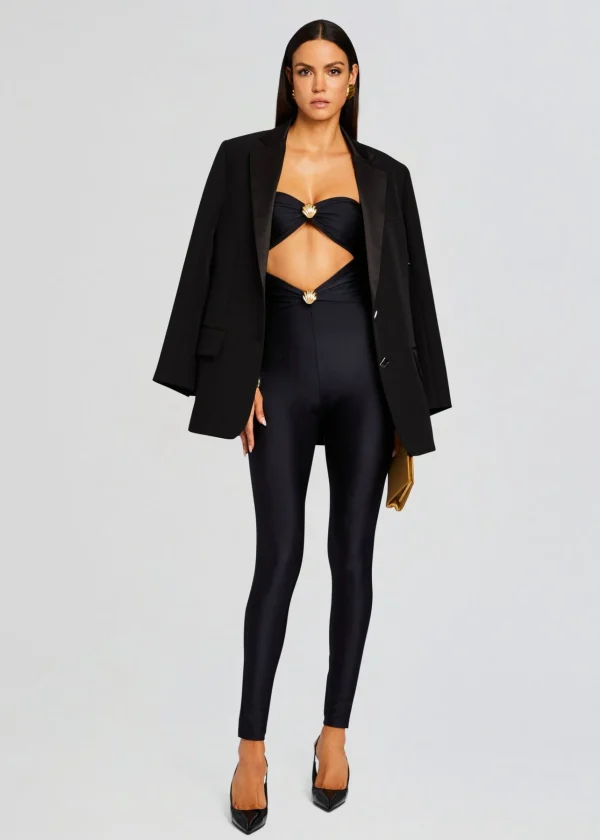 Resort '24*Retrofete Fluer Lycra Jumpsuit Black