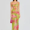 Spring Knits*Retrofete Fontelina Knit Dress Lime Anthurium