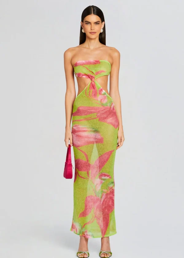 RETROFÊTE*Retrofete Fontelina Knit Dress Lime Anthurium