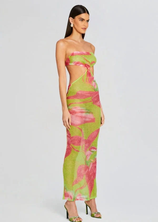 RETROFÊTE*Retrofete Fontelina Knit Dress Lime Anthurium