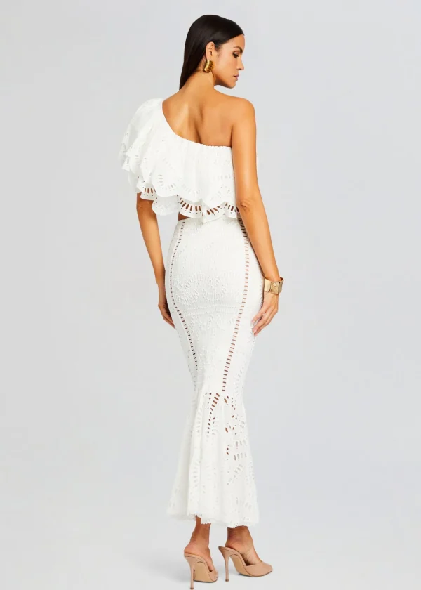 Bachelorette Party*Retrofete Fray Long Skirt White Samoa