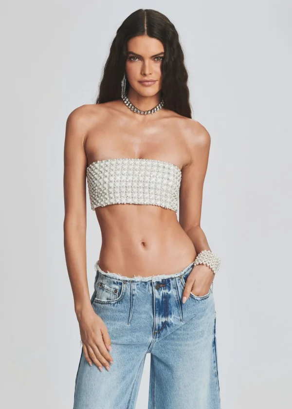 Bachelorette Party*Retrofete Frenchie Pearl Bra White/Silver