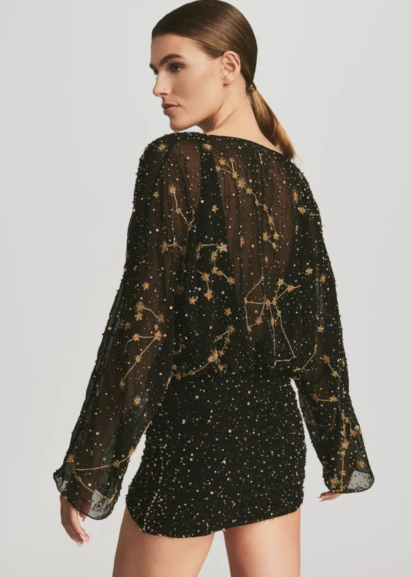 RETROFÊTE*Retrofete Gemini Dress Black/Gold