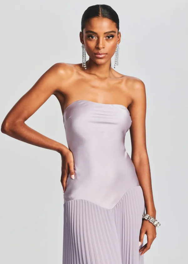 RETROFÊTE*Retrofete Genevieve Silk Dress Mink Grey