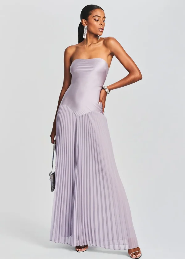 Guest Of*Retrofete Genevieve Silk Dress Mink Grey