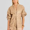 Neutral Moments*Retrofete Gianna Embellished Leather Jacket Nude