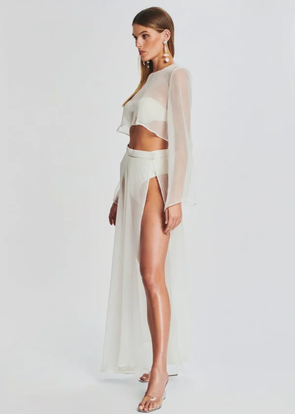 Honeymoon Looks*Retrofete Grace Cropped Shirt Cream