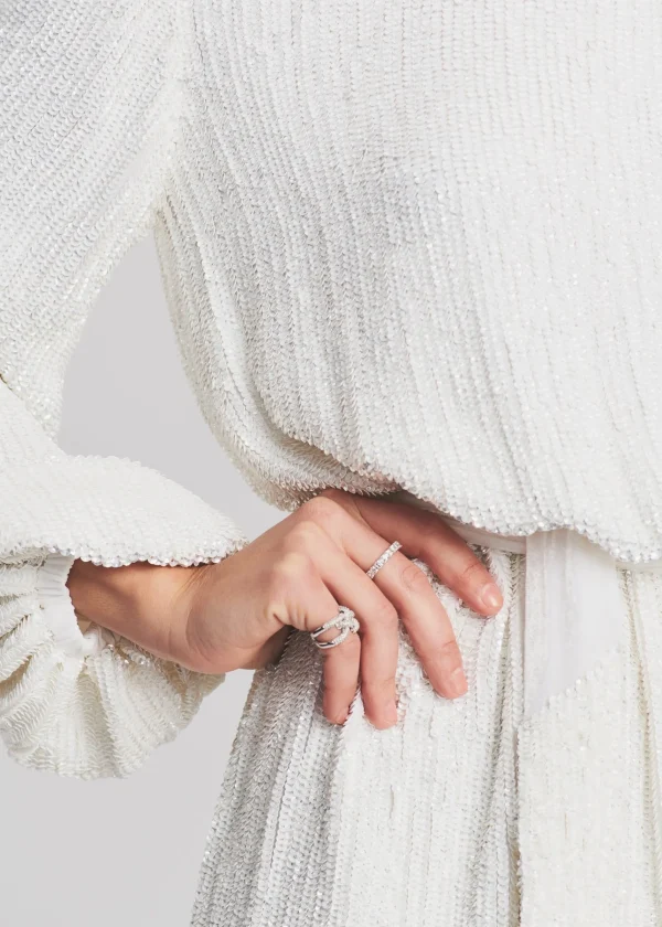 Rehearsal Dinner*Retrofete Grace Sequin Dress Moonglow White