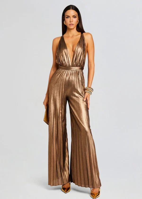 Jumpsuits*Retrofete Graciane Jumpsuit Metallic Bronze