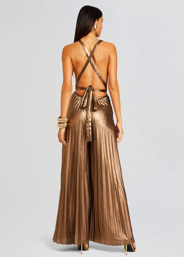 Resort '24*Retrofete Graciane Jumpsuit Metallic Bronze