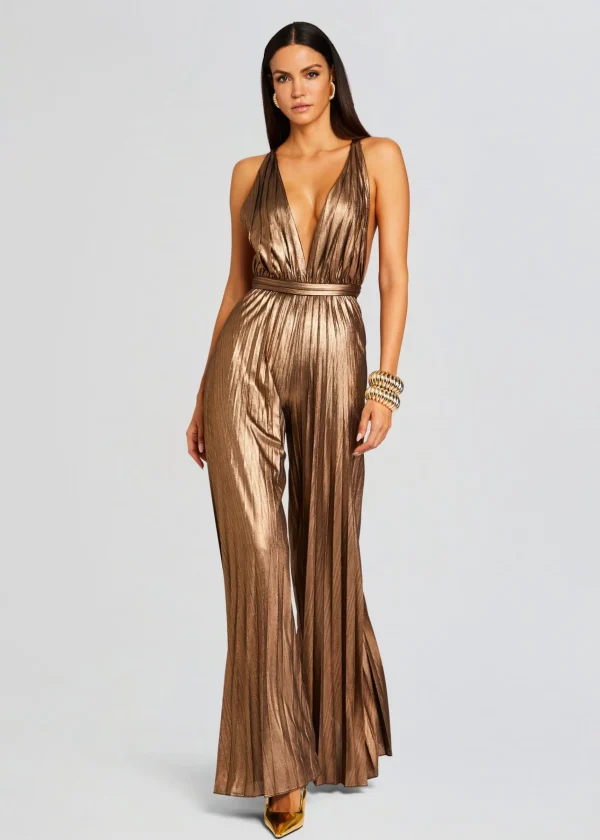 Resort '24*Retrofete Graciane Jumpsuit Metallic Bronze