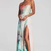 RETROFÊTE*Retrofete Gracie Silk Dress Watercolor Marble