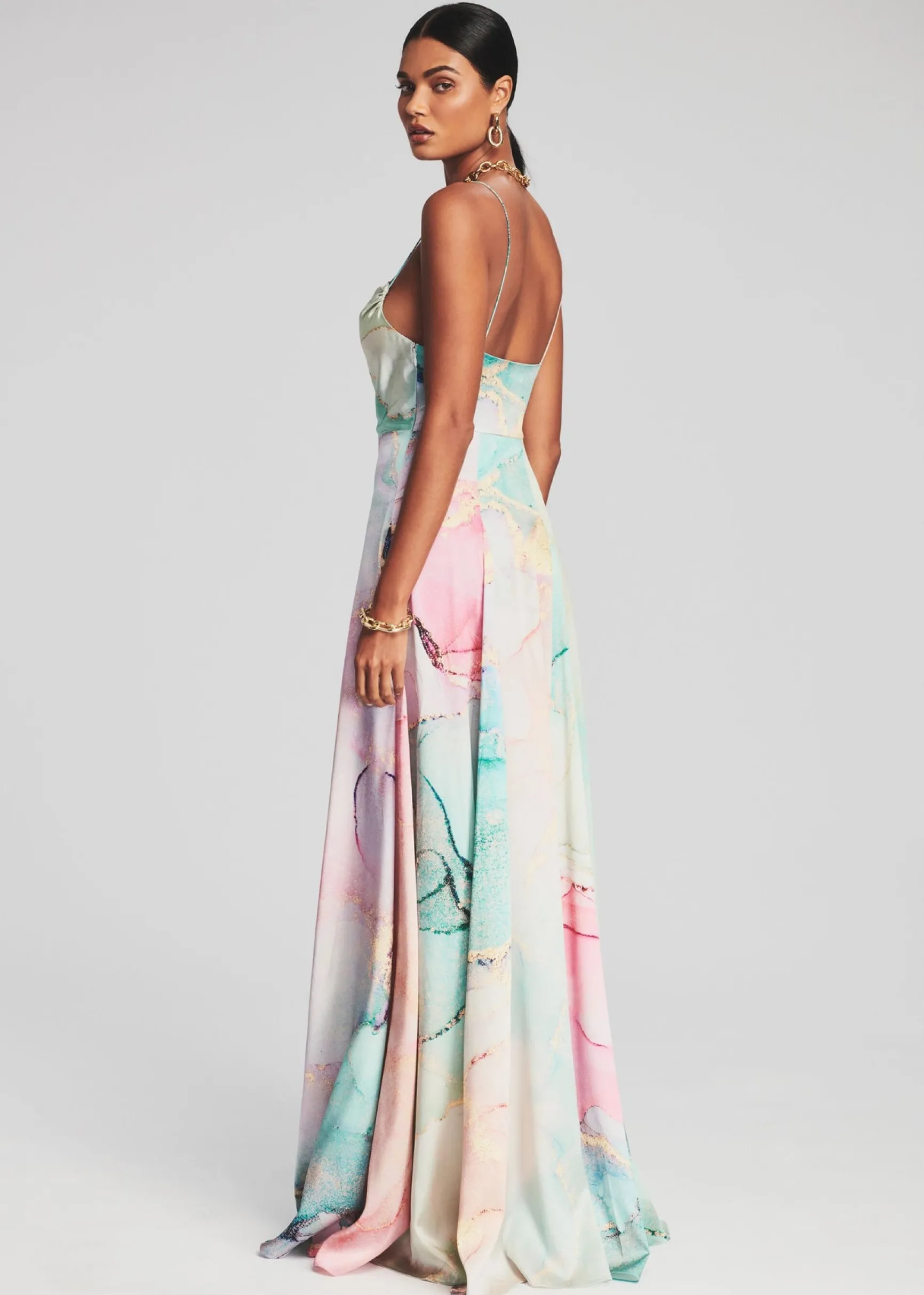 gracie_silk_dress_3.webp RETROFÊTE*Retrofete Gracie Silk Dress Watercolor Marble