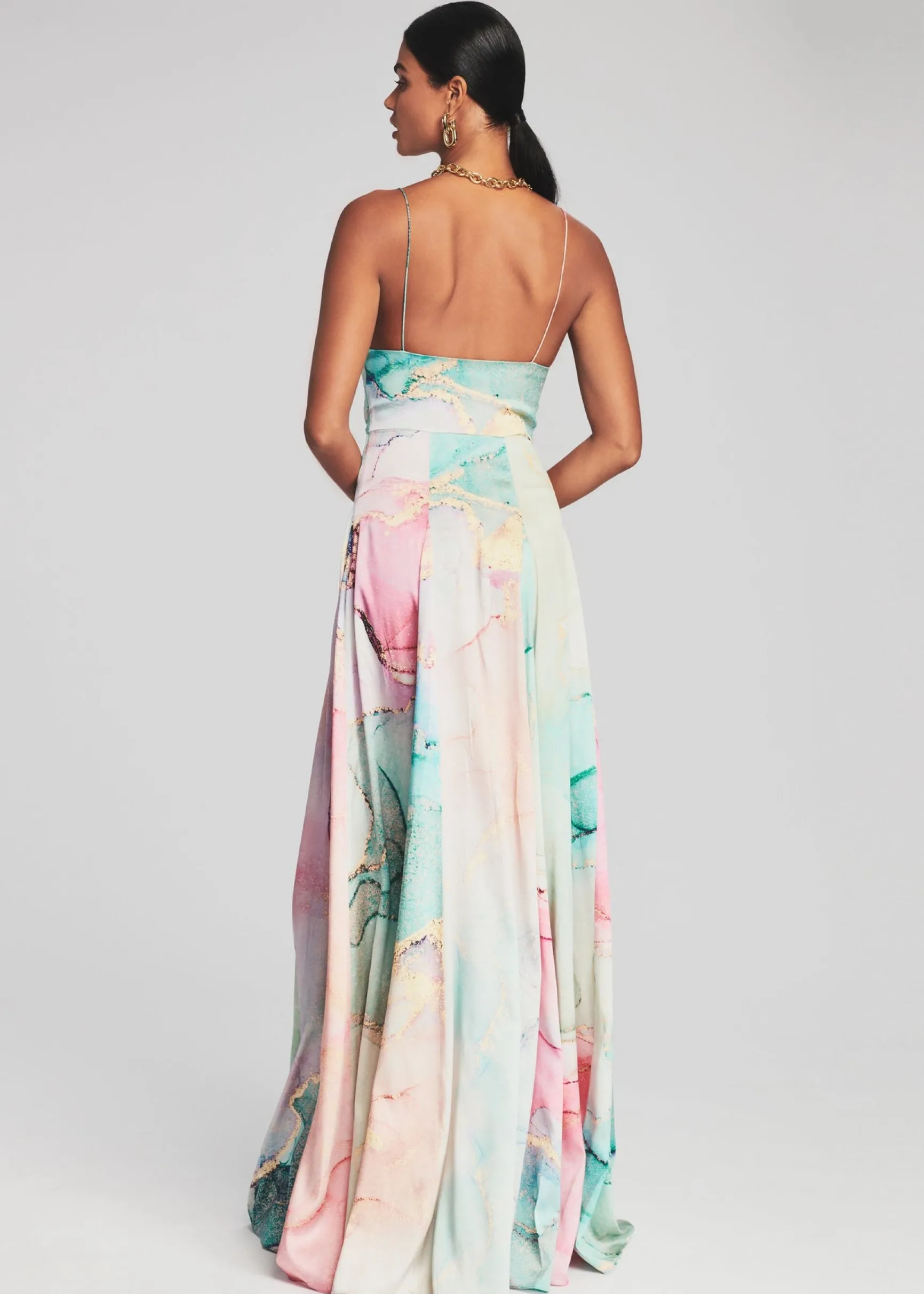 gracie_silk_dress_4.webp RETROFÊTE*Retrofete Gracie Silk Dress Watercolor Marble