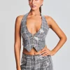 Day to Night*Retrofete Haddy Sequin Vest Grey Plaid