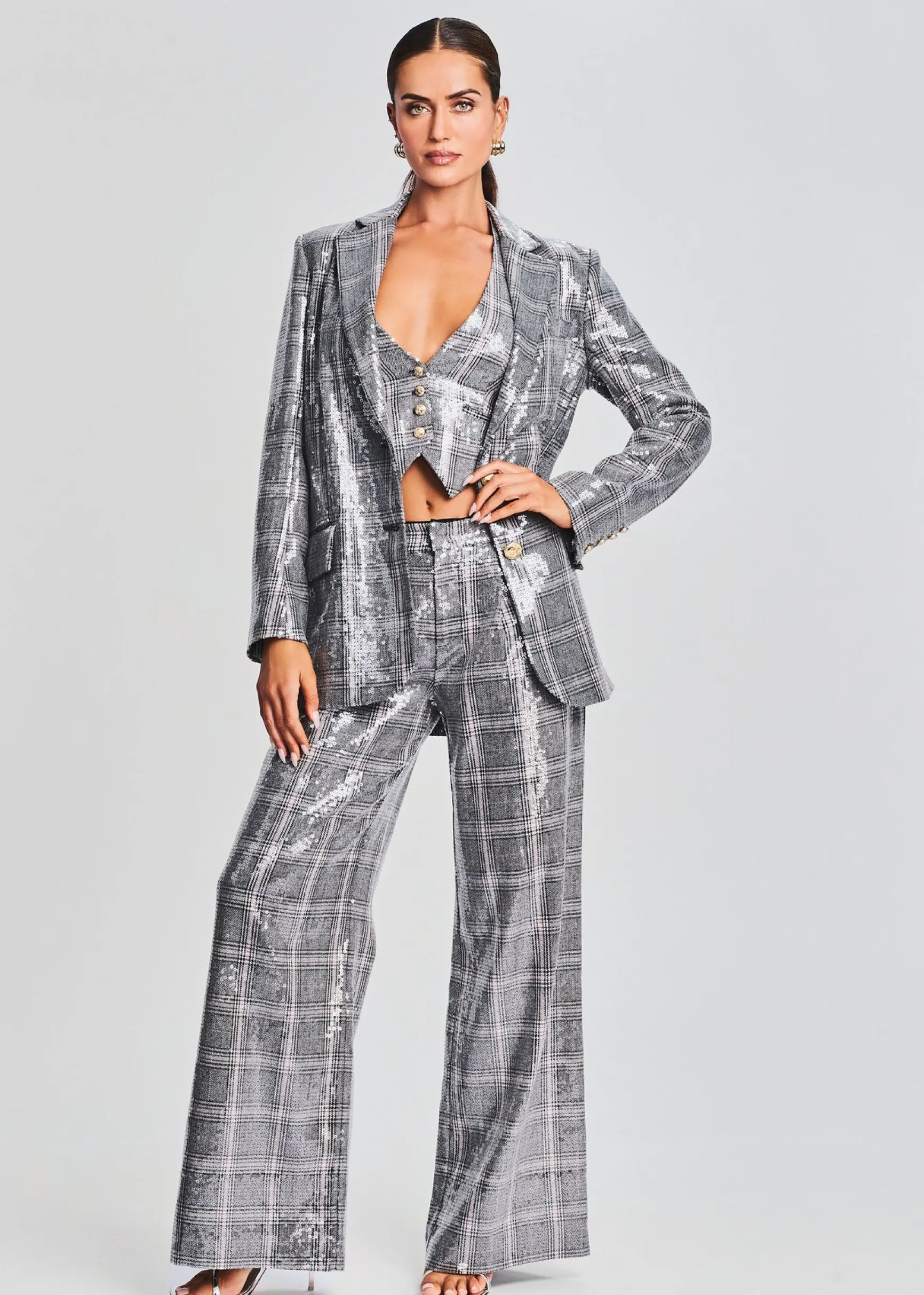 haddy_sequin_vest_1-2.webp Tops*Retrofete Haddy Sequin Vest Grey Plaid