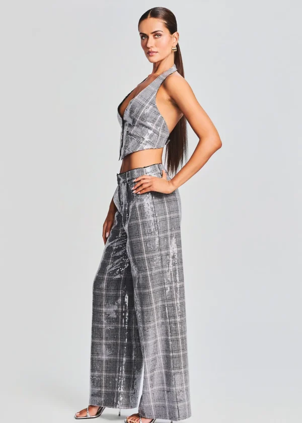 RETROFÊTE*Retrofete Haddy Sequin Vest Grey Plaid