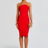 Dresses*Retrofete Half Moon Midi Dress Red