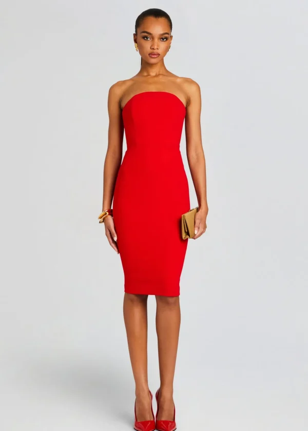 Night Out*Retrofete Half Moon Midi Dress Red