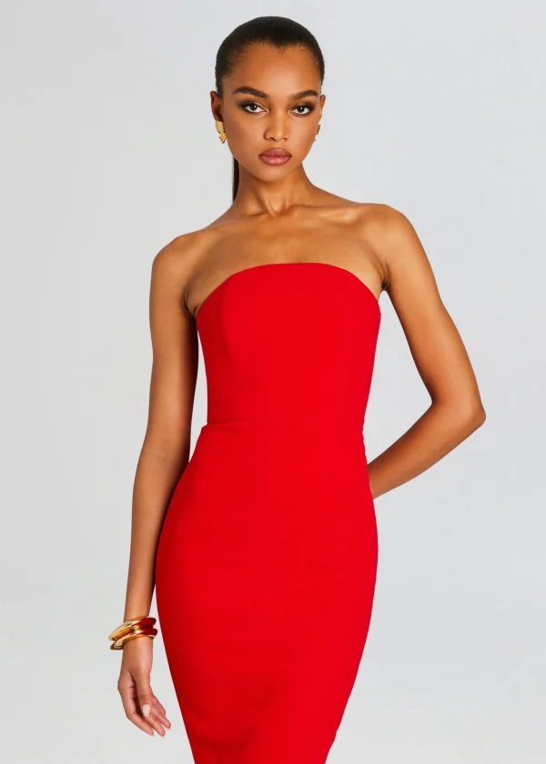 Night Out*Retrofete Half Moon Midi Dress Red