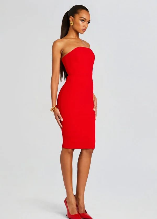 Mini*Retrofete Half Moon Midi Dress Red