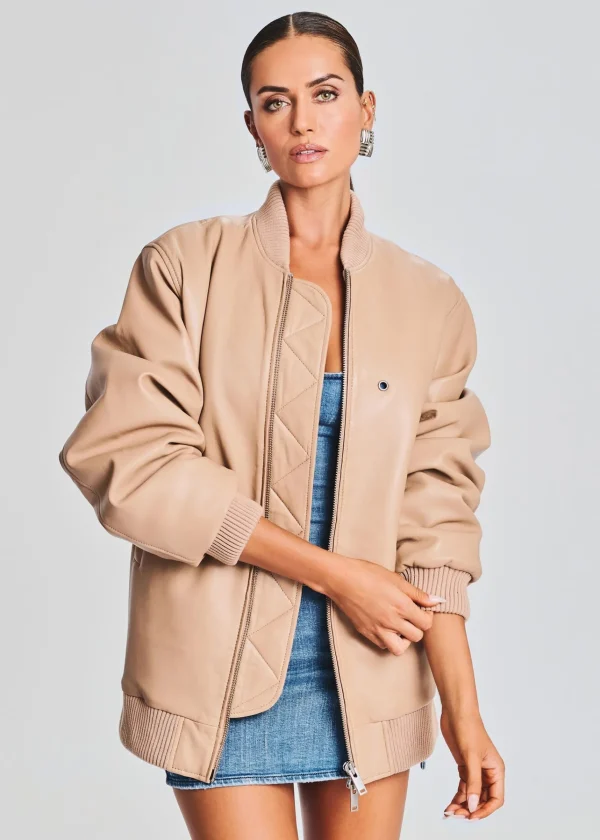 Outerwear*Retrofete Halle Leather Jacket Tannin
