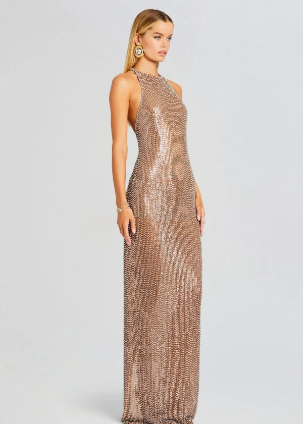 Resort '24*Retrofete Haven Embellished Dress Tannin/Silver