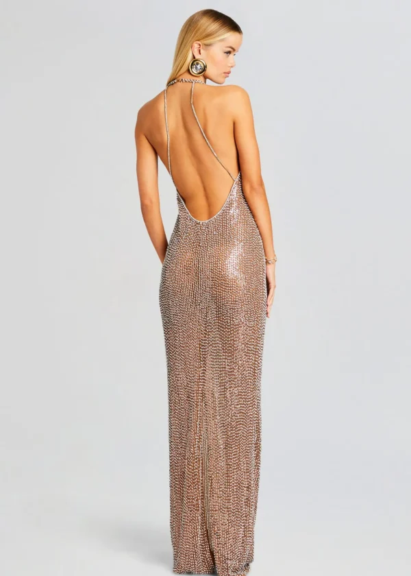 Resort '24*Retrofete Haven Embellished Dress Tannin/Silver