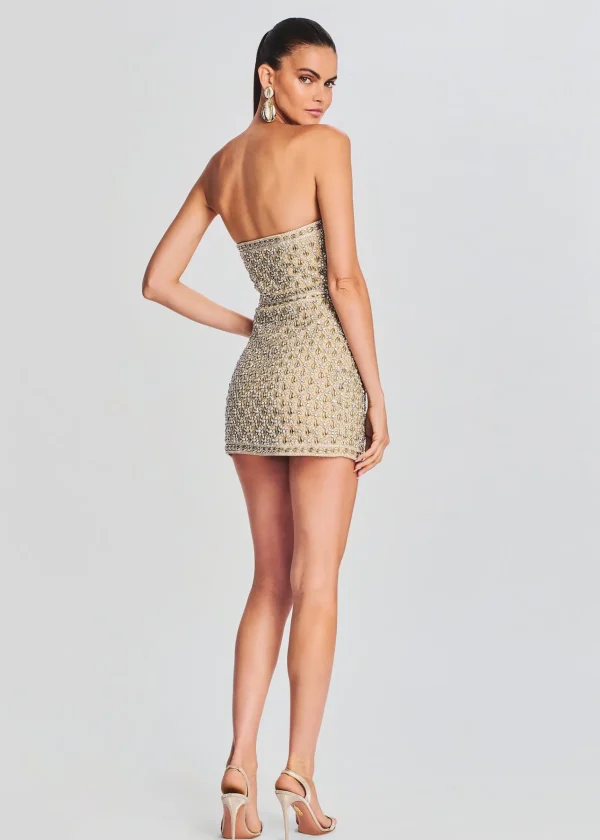 RETROFÊTE*Retrofete Heather Embellished Dress Champagne Mermaid Shell