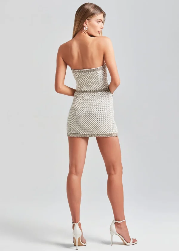 Bridal Shower*Retrofete Heather Pearl Dress White/Silver