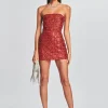 RETROFÊTE*Retrofete Heather Sequin Chainmail Dress Red