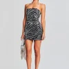 RETROFÊTE*Retrofete Heather Sequin Dress Black/Silver Zebra