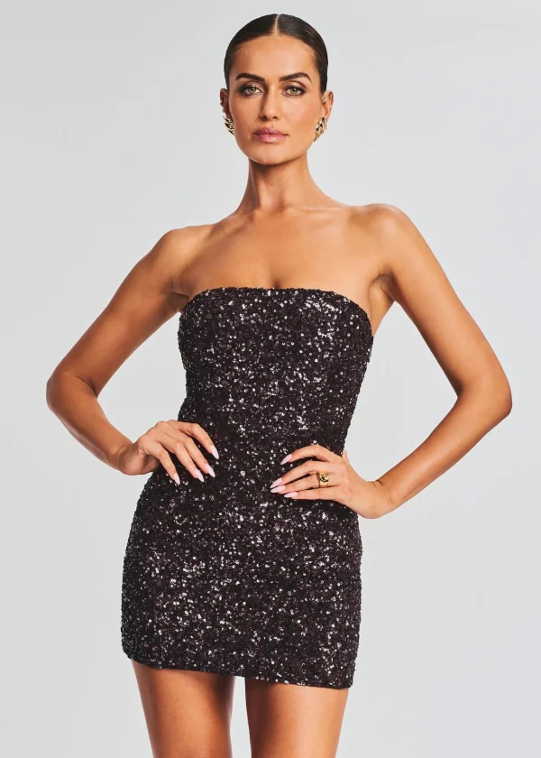 Dresses*Retrofete Heather Sequin Dress Dark Chocolate