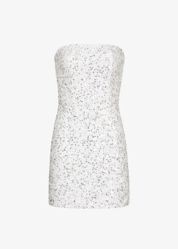 Dresses*Retrofete Heather Sequin Dress Silver/White