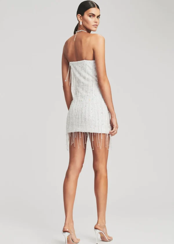 Reception Dresses*Retrofete Heather Sequin Star Fringe Dress White w/ Stars