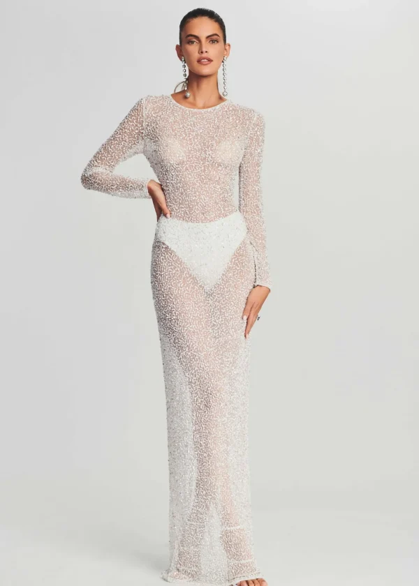 Gowns*Retrofete Heidi Sequin Dress White