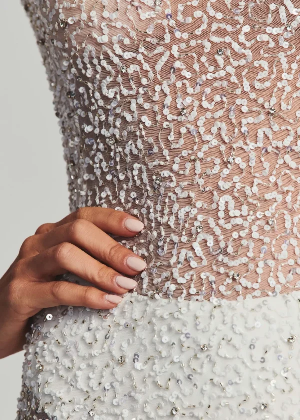 Reception Dresses*Retrofete Heidi Sequin Dress White