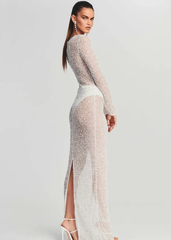 Gowns*Retrofete Heidi Sequin Dress White