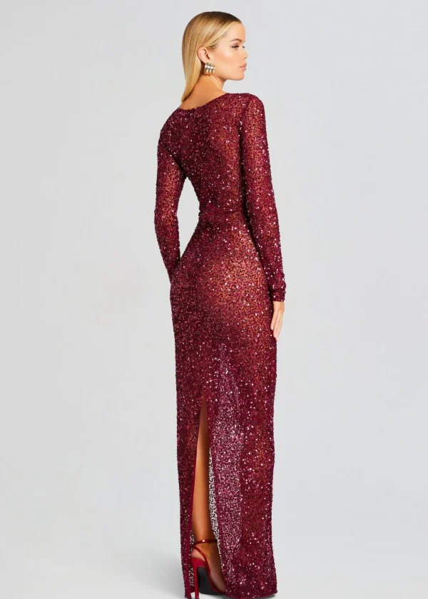 Maxi*Retrofete Heidi Sequin Dress Merlot