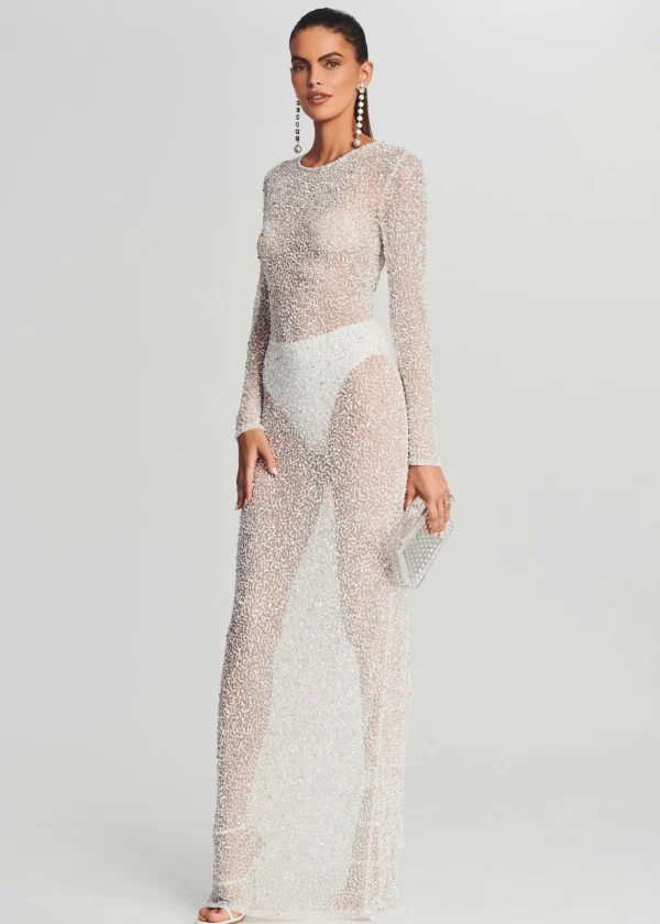 The Destination Bride*Retrofete Heidi Sequin Dress White