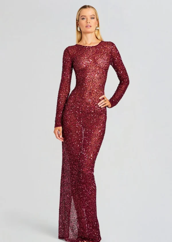 Exclusively Ours*Retrofete Heidi Sequin Dress Merlot